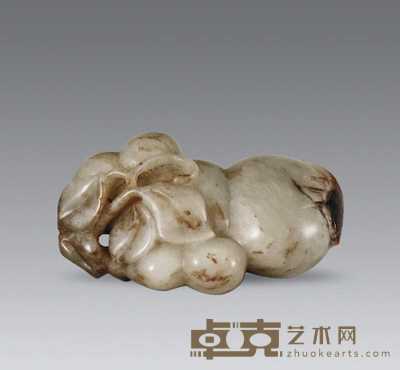 清 青玉巧雕福禄万代坠 长5.8cm